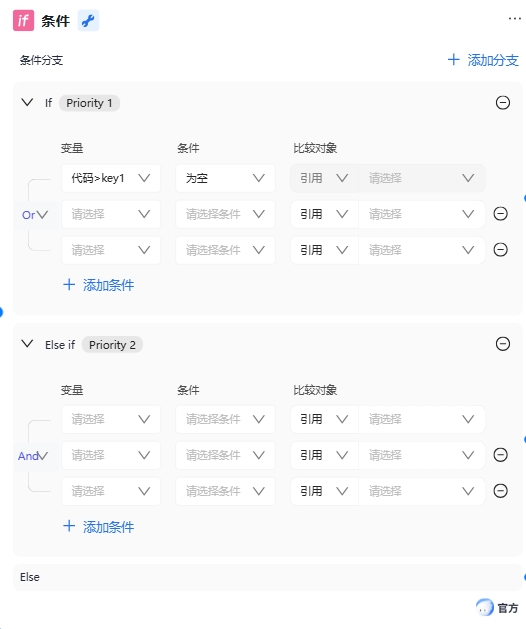 条件节点多重判断