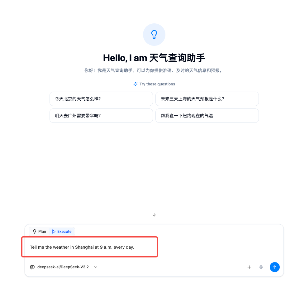 Describe an automation task in chat