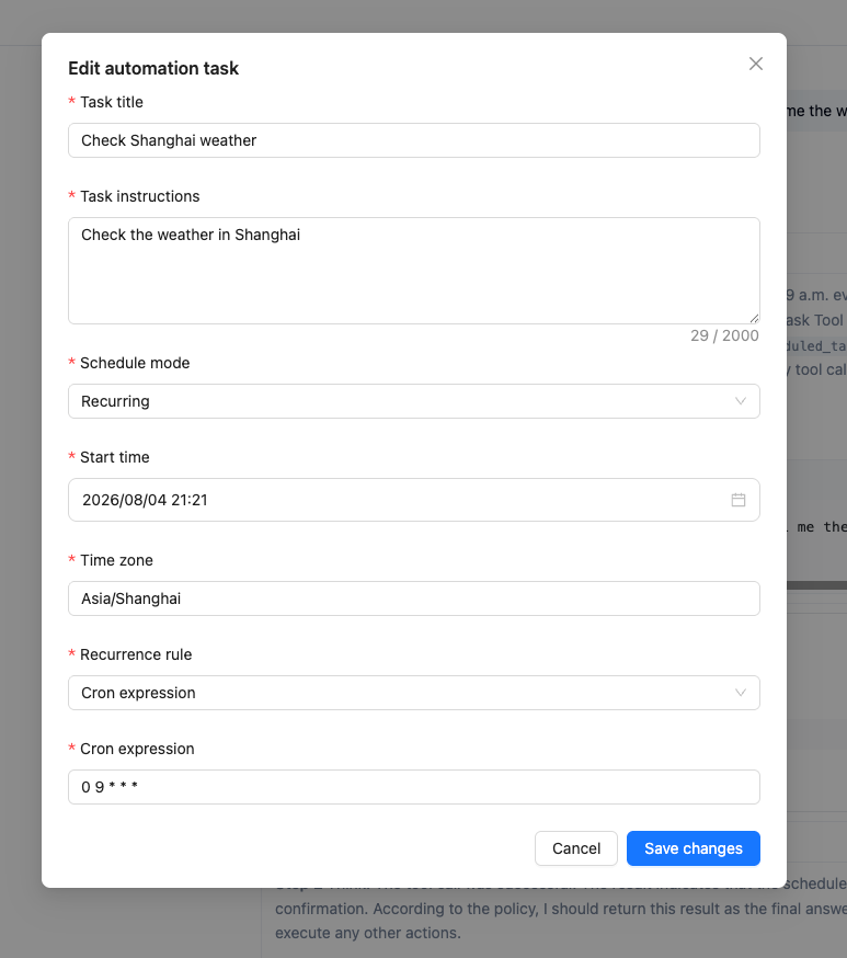 Edit an automation task proposal