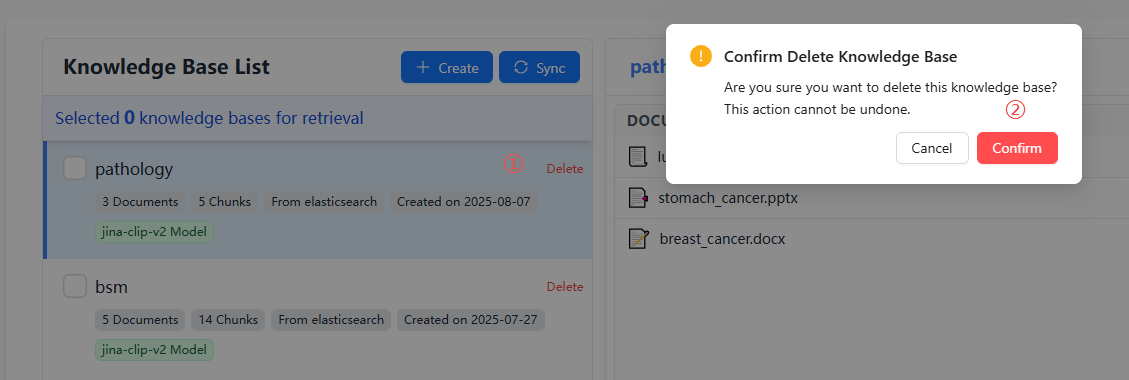 Delete Knowledge Base