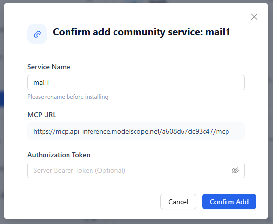 Installing an MCP service