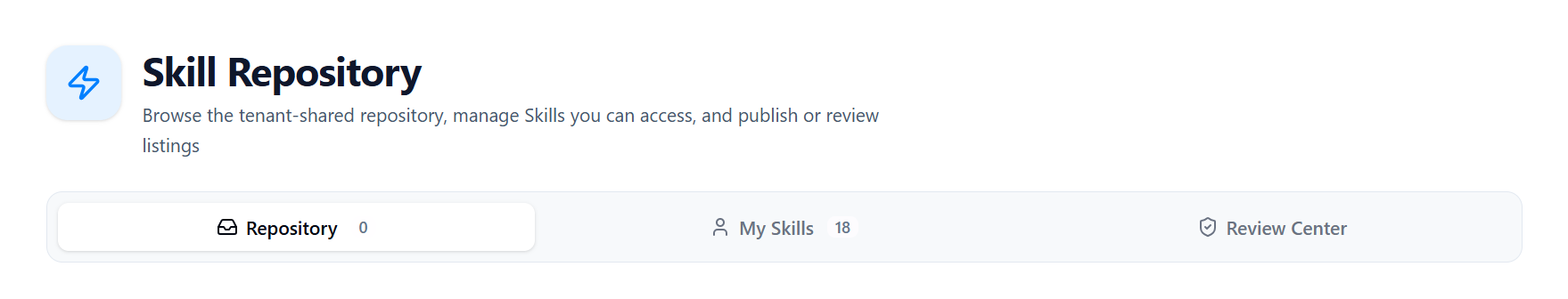 Admin tabs