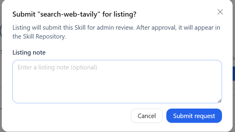 Apply for listing